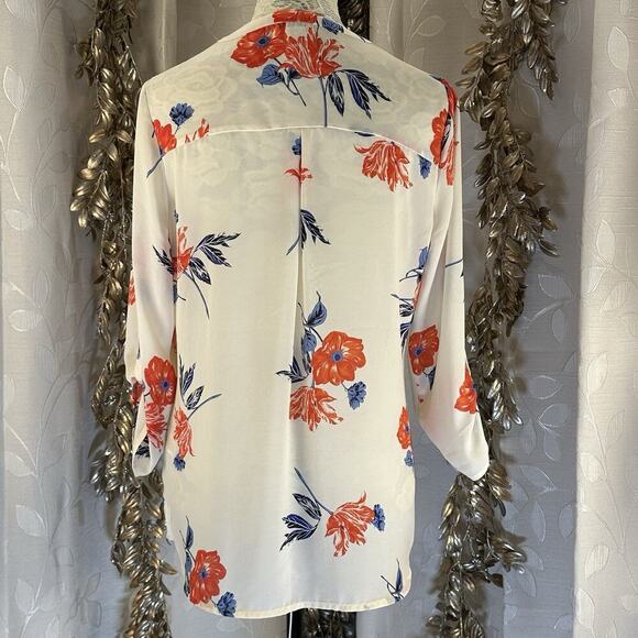 Maurices Women’s M White Floral Blouse Boho Chic Cottagecore‎ Coastal Feminine - Picture 5 of 10